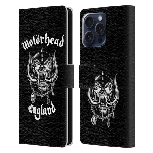 Motorhead Graphics England Leather Book Wallet Case Cover For Apple iPhone 16 Pro Max