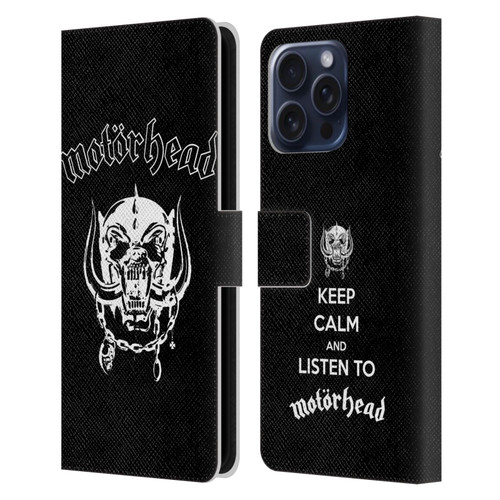 Motorhead Graphics Classic Logo Leather Book Wallet Case Cover For Apple iPhone 16 Pro Max