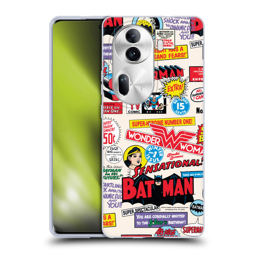 Justice League DC Comics 90th Anniversary Logo Pattern Soft Gel Case for OPPO Reno11 Pro