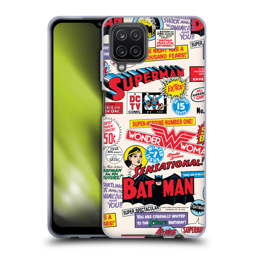Justice League DC Comics 90th Anniversary Logo Pattern Soft Gel Case for Samsung Galaxy A12 (2020)