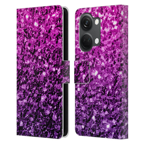 PLdesign Glitter Sparkles Purple Pink Leather Book Wallet Case Cover For OnePlus Nord 3 5G