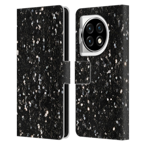 PLdesign Glitter Sparkles Black And White Leather Book Wallet Case Cover For OPPO OnePlus Ace 3 5G