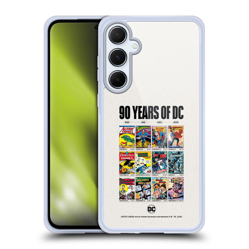 Justice League DC Comics 90th Anniversary Trinity Through Ages Soft Gel Case for Samsung Galaxy A55 5G