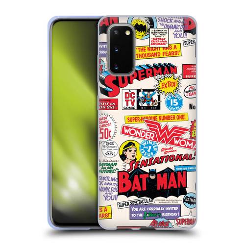 Justice League DC Comics 90th Anniversary Logo Pattern Soft Gel Case for Samsung Galaxy S20 / S20 5G