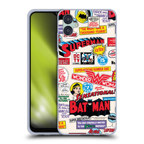 Justice League DC Comics 90th Anniversary Logo Pattern Soft Gel Case for Samsung Galaxy M04 5G / A04e