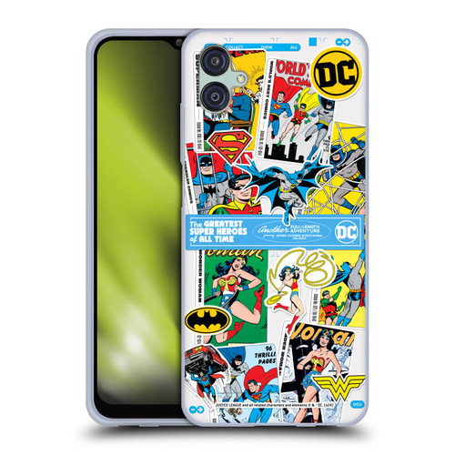 Justice League DC Comics 90th Anniversary Sticker Collage Soft Gel Case for Samsung Galaxy M04 5G / A04e