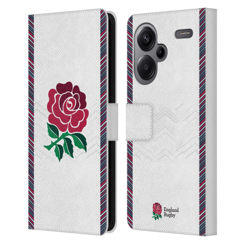 England Rugby Union 2024/25 Crest Kit Home Leather Book Wallet Case Cover For Xiaomi Redmi Note 13 Pro Plus 5G