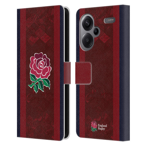 England Rugby Union 2024/25 Crest Kit Alternate Leather Book Wallet Case Cover For Xiaomi Redmi Note 13 Pro Plus 5G