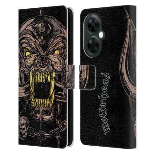 Motorhead Graphics Snaggletooth Leather Book Wallet Case Cover For OnePlus Nord CE 3 Lite 5G
