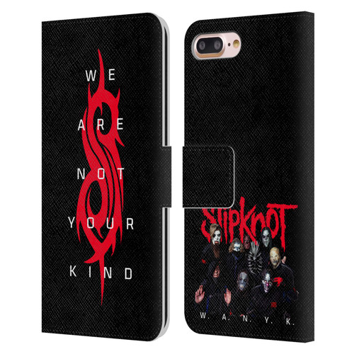 Slipknot We Are Not Your Kind Logo Leather Book Wallet Case Cover For Apple iPhone 7 Plus / iPhone 8 Plus