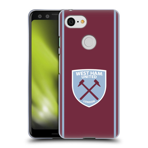 West Ham United FC 2024/25 Crest Kit Home Soft Gel Case for Google Pixel 3