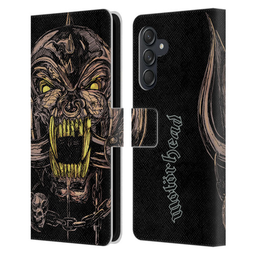 Motorhead Graphics Snaggletooth Leather Book Wallet Case Cover For Samsung Galaxy M55 5G