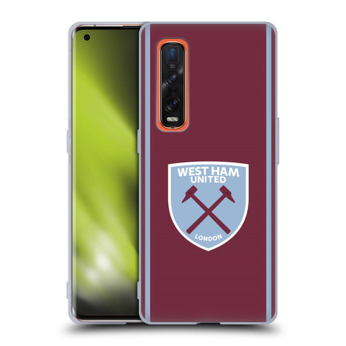 West Ham United FC 2024/25 Crest Kit Home Soft Gel Case for OPPO Find X2 Pro 5G