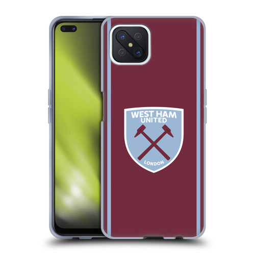 West Ham United FC 2024/25 Crest Kit Home Soft Gel Case for OPPO Reno4 Z 5G