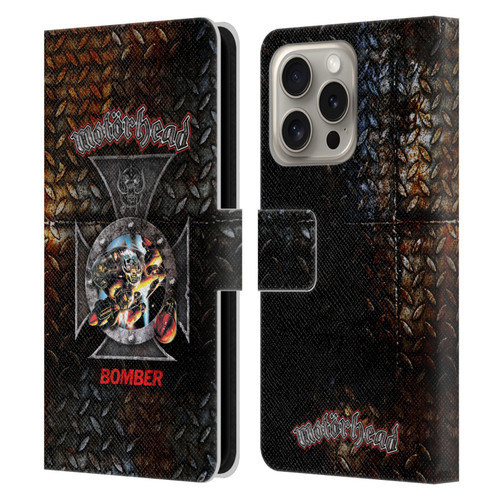 Motorhead Key Art Bomber Cross Leather Book Wallet Case Cover For Apple iPhone 16 Pro