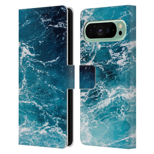 PLdesign Water Sea Leather Book Wallet Case Cover For Google Pixel 9 Pro XL