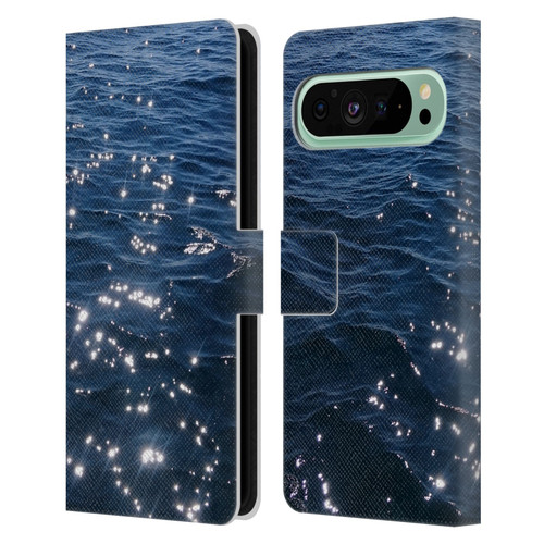 PLdesign Water Sparkly Sea Waves Leather Book Wallet Case Cover For Google Pixel 9 Pro XL