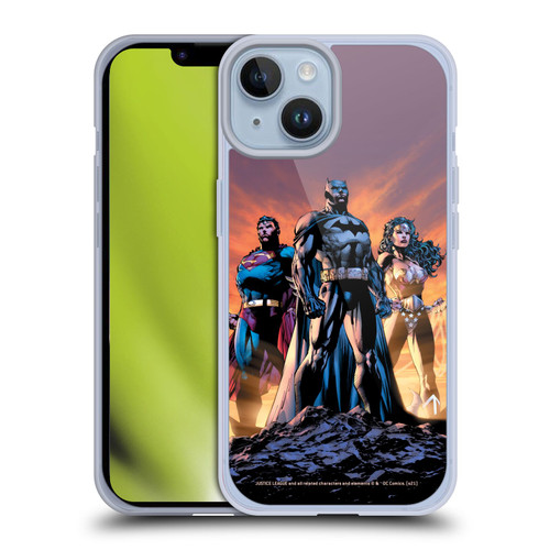 Justice League DC Comics Comic Book Covers Icons Trinity Soft Gel Case for Apple iPhone 14
