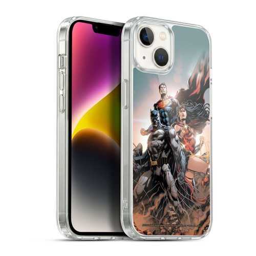 Justice League DC Comics Comic Book Covers Rebirth Trinity #1 Soft Gel Case for Apple iPhone 14 Plus