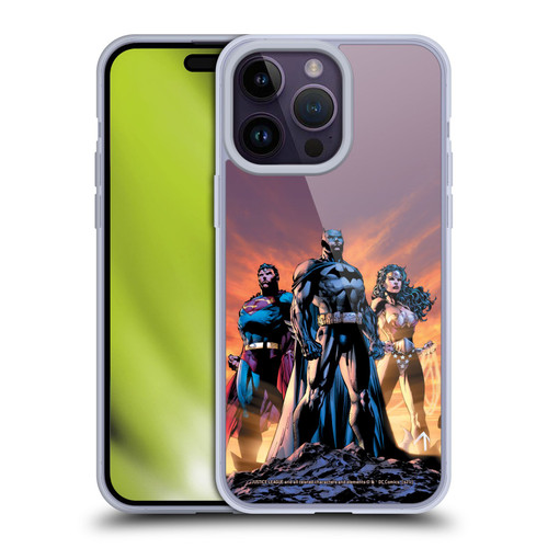 Justice League DC Comics Comic Book Covers Icons Trinity Soft Gel Case for Apple iPhone 14 Pro Max