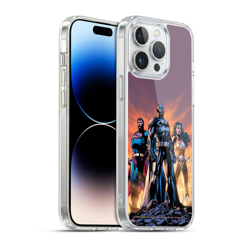 Justice League DC Comics Comic Book Covers Icons Trinity Soft Gel Case for Apple iPhone 14 Pro Max
