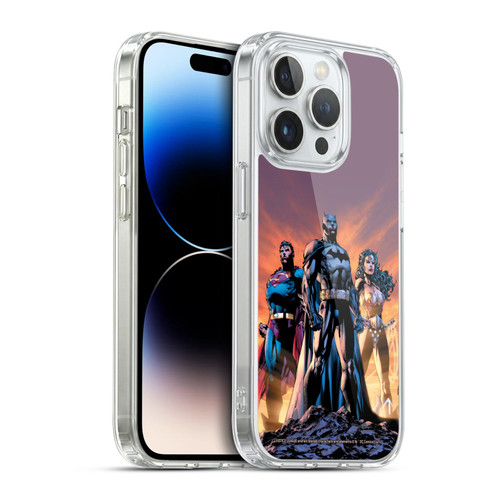 Justice League DC Comics Comic Book Covers Icons Trinity Soft Gel Case for Apple iPhone 14 Pro