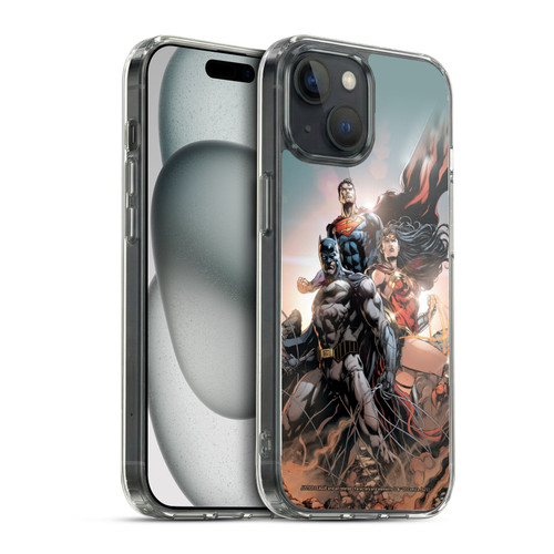 Justice League DC Comics Comic Book Covers Rebirth Trinity #1 Soft Gel Case for Apple iPhone 15