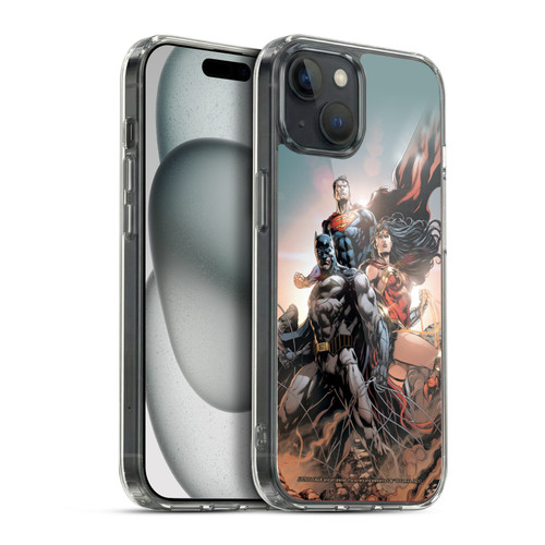 Justice League DC Comics Comic Book Covers Rebirth Trinity #1 Soft Gel Case for Apple iPhone 15 Plus