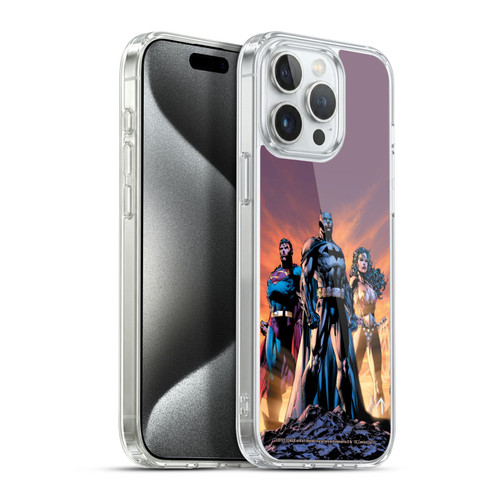Justice League DC Comics Comic Book Covers Icons Trinity Soft Gel Case for Apple iPhone 15 Pro Max