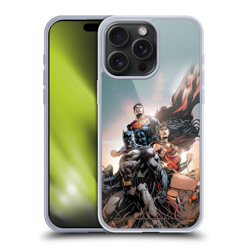 Justice League DC Comics Comic Book Covers Rebirth Trinity #1 Soft Gel Case for Apple iPhone 15 Pro Max