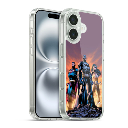 Justice League DC Comics Comic Book Covers Icons Trinity Soft Gel Case for Apple iPhone 16