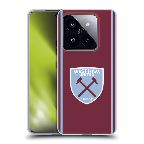 West Ham United FC 2024/25 Crest Kit Home Soft Gel Case for Xiaomi 14 Pro