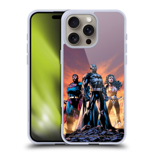 Justice League DC Comics Comic Book Covers Icons Trinity Soft Gel Case for Apple iPhone 16 Pro Max