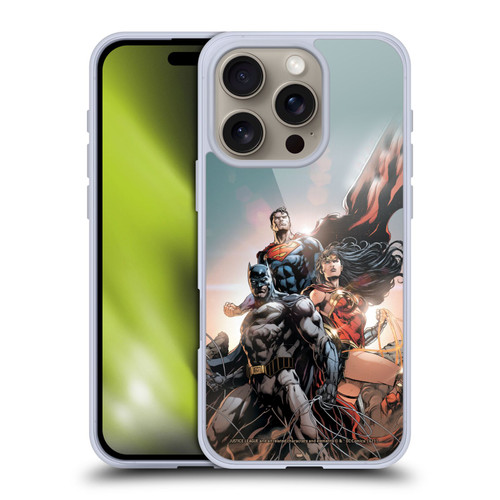 Justice League DC Comics Comic Book Covers Rebirth Trinity #1 Soft Gel Case for Apple iPhone 16 Pro