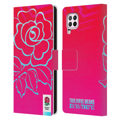 England Rugby Union This Rose Means Everything Oversized Logo Leather Book Wallet Case Cover For Huawei Nova 6 SE / P40 Lite