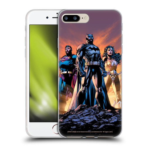 Justice League DC Comics Comic Book Covers Icons Trinity Soft Gel Case for Apple iPhone 7 Plus / iPhone 8 Plus