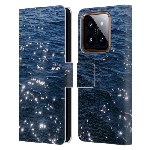 PLdesign Water Sparkly Sea Waves Leather Book Wallet Case Cover For Xiaomi 14