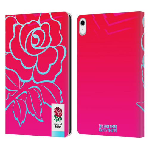 England Rugby Union This Rose Means Everything Oversized Logo Leather Book Wallet Case Cover For Apple iPad 10.9 2022/2025