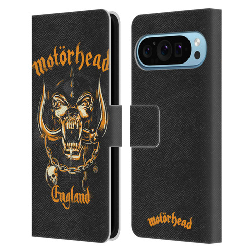 Motorhead Logo Warpig England Leather Book Wallet Case Cover For Google Pixel 9 / Pixel 9 Pro