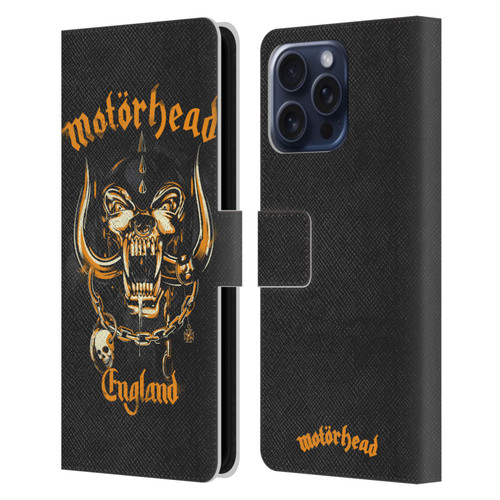 Motorhead Logo Warpig England Leather Book Wallet Case Cover For Apple iPhone 16 Pro Max