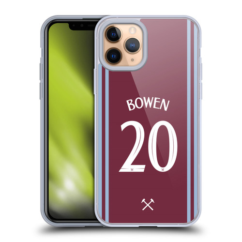 West Ham United FC 2024/25 Players Home Kit Jarrod Bowen Soft Gel Case for Apple iPhone 11 Pro