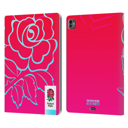 England Rugby Union This Rose Means Everything Oversized Logo Leather Book Wallet Case Cover For Apple iPad Pro 13 M4 2024