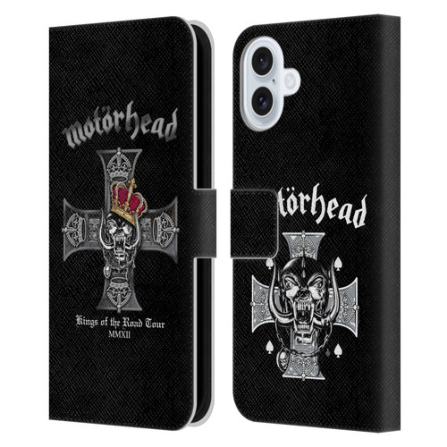Motorhead Tours Kings Of The Road Leather Book Wallet Case Cover For Apple iPhone 16 Plus