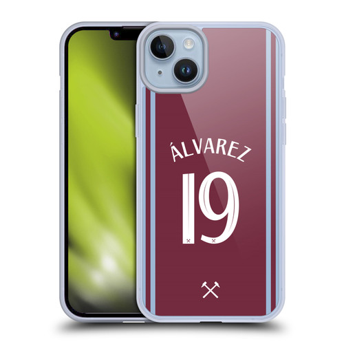 West Ham United FC 2024/25 Players Home Kit Edson Álvarez Soft Gel Case for Apple iPhone 14 Plus