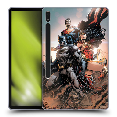 Justice League DC Comics Comic Book Covers Rebirth Trinity #1 Soft Gel Case for Samsung Galaxy Tab S8 Plus