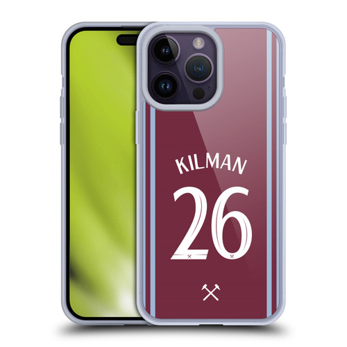 West Ham United FC 2024/25 Players Home Kit Maximilian Kilman Soft Gel Case for Apple iPhone 14 Pro Max