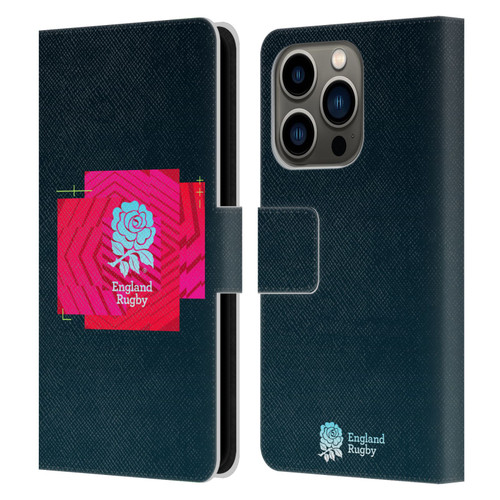 England Rugby Union This Rose Means Everything Slogan in Black Leather Book Wallet Case Cover For Apple iPhone 14 Pro