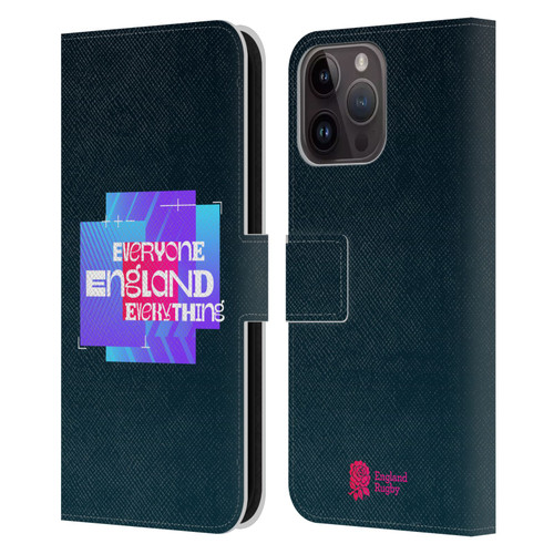 England Rugby Union This Rose Means Everything Logo in Black Leather Book Wallet Case Cover For Apple iPhone 15 Pro Max