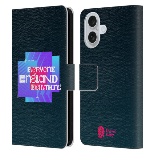 England Rugby Union This Rose Means Everything Logo in Black Leather Book Wallet Case Cover For Apple iPhone 16