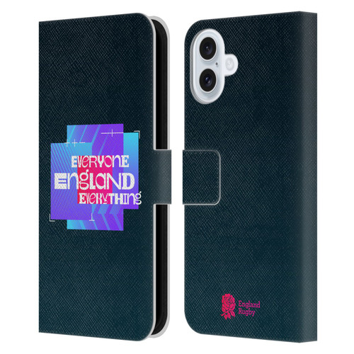 England Rugby Union This Rose Means Everything Logo in Black Leather Book Wallet Case Cover For Apple iPhone 16 Plus